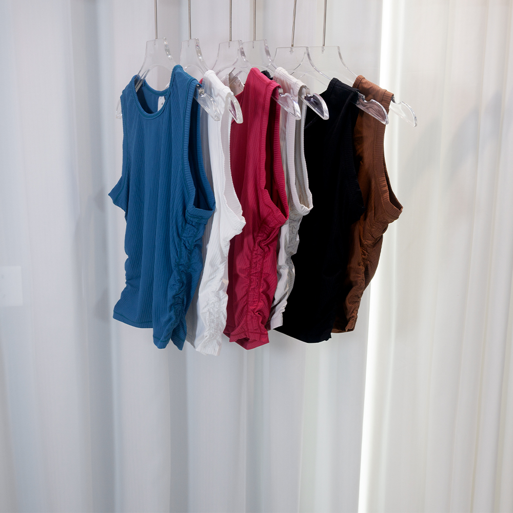 Tank Top Ribbed - Zomer Yoga Kleding Geribbelde Tanktop Mouwloos