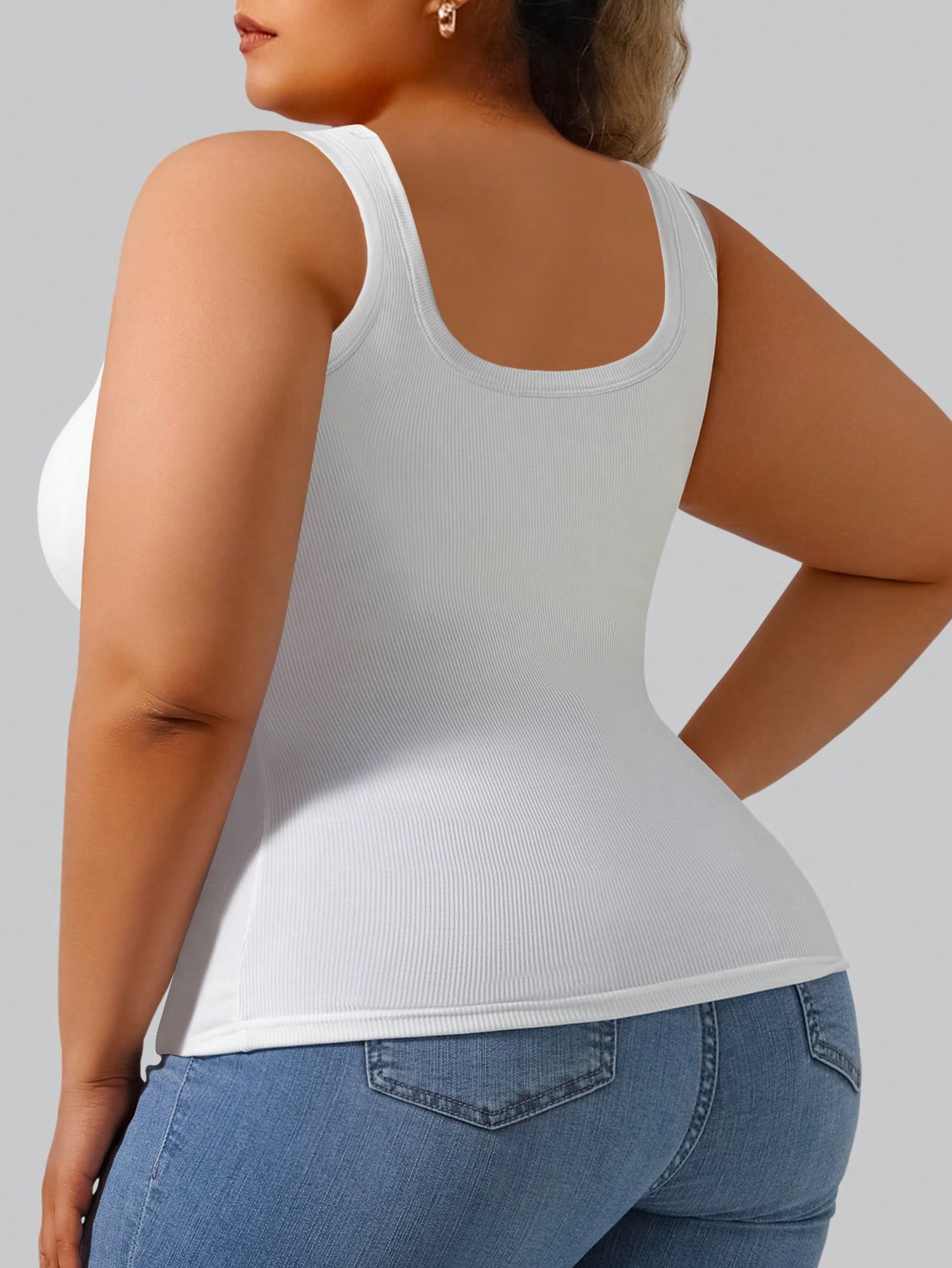 Plus size dames tanktop met ri - Tank Top Ribbed recensie en prijs