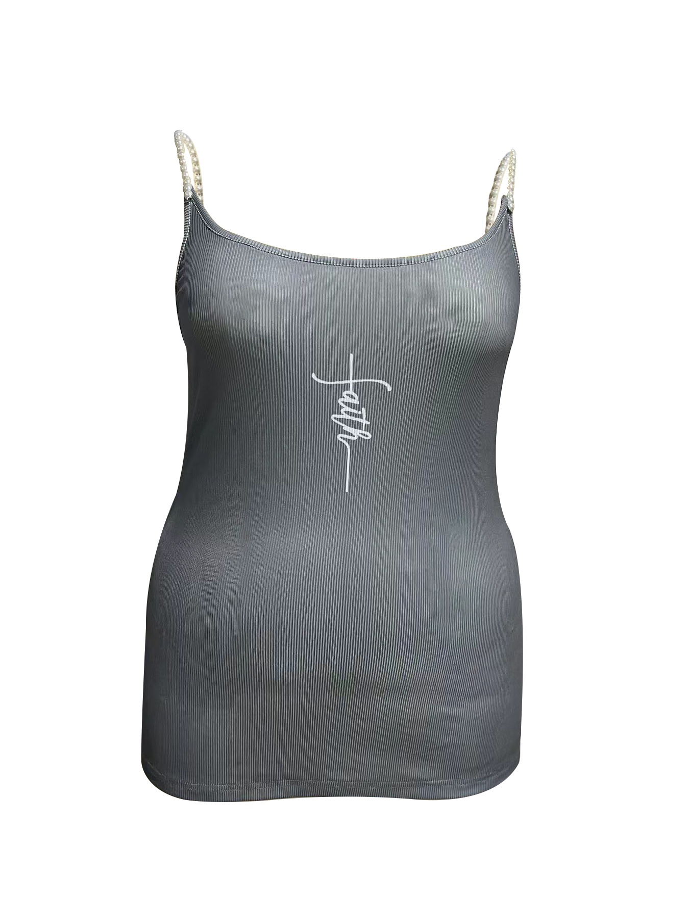 Plus size grijze crop cami met - Tank Top Ribbed recensie en prijs